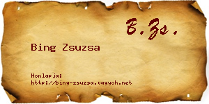 Bing Zsuzsa névjegykártya