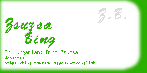 zsuzsa bing business card